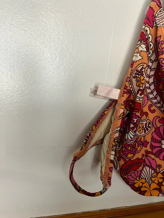 Victoria's Secret Paisley Halter Bikini Top and Bottom in Orange & Pink - Picture 4 of 8